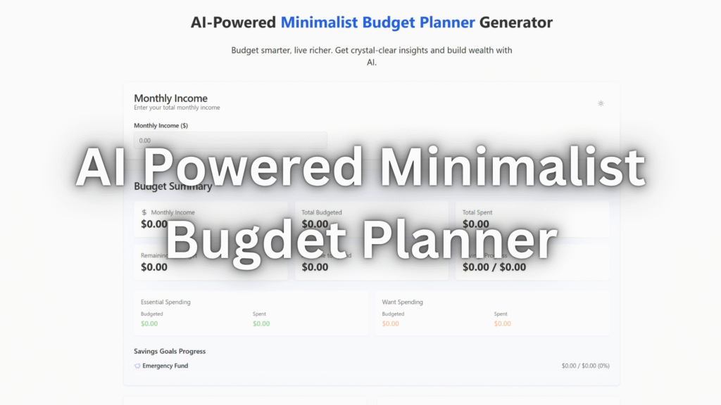 AI-Powered Minimalist Budget Planner Generator